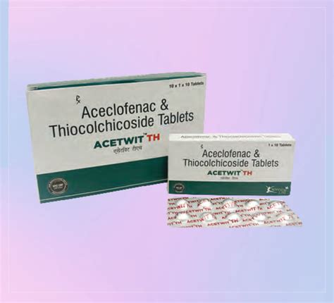 Acetwit Th Tab (Al) 10x1x10 Aceclofenac 100 Mg + Thiocolchicoside 4 Mg ...