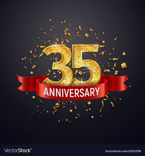 35 years anniversary logotype isolated Royalty Free Vector