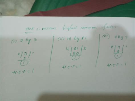 calculate HCF of 2 by 3, 16 by 81, 8 by 9 - Brainly.in