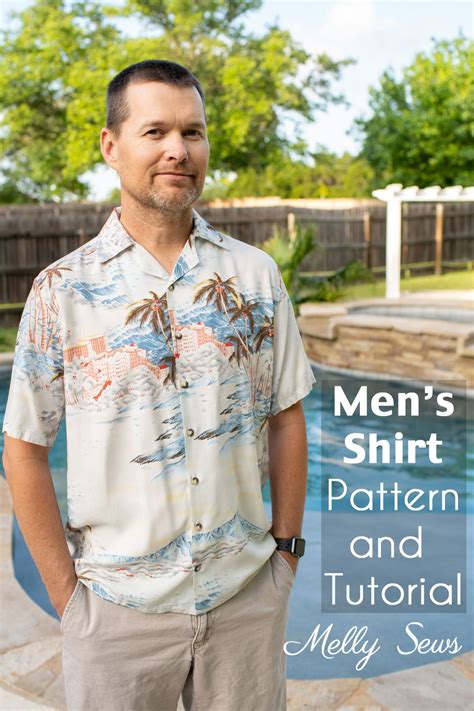 Men's Shirt Pattern and Tutorial - Melly Sews | Mens shirt pattern ...
