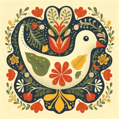 Generated illustration floral pattern with dove | Premium AI-generated ...