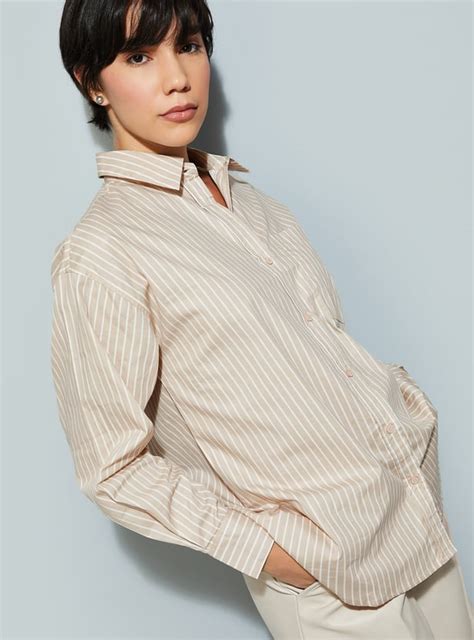 Buy URB_N URB-N Women Striped Oversized Shirt Online at just Rs. 799.0 ...