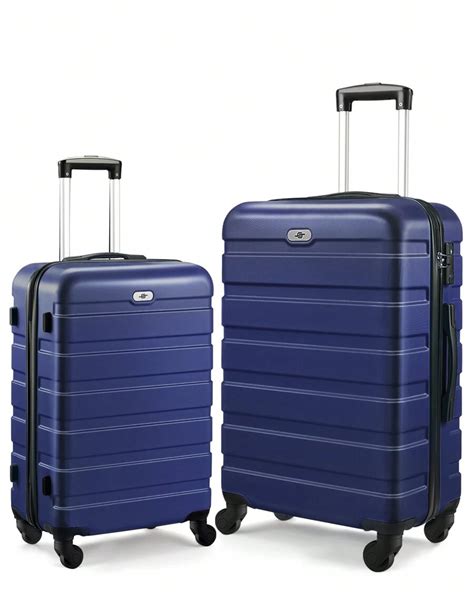 2 Piece Luggage Sets, ABS Hardside Spinner Suitcase With Wheels And TSA ...