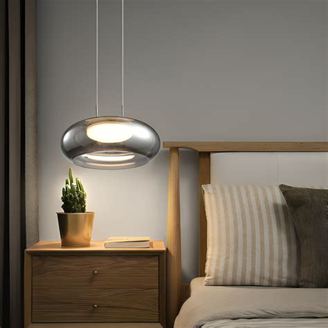 Hdc 1 Light Led Hand-Blown Smoke Glass Ceiling Pendant Light