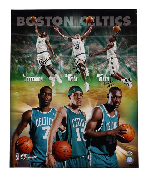 Al Jefferson, Delonte West & Tony Allen Signed Celtics 16x20 Photo ...