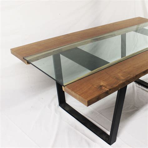 Walnut + Glass Dining Table - Etsy in 2025 | Glass wood table, Glass ...