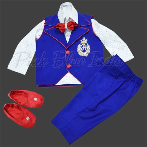 Popular Blue Waistcoat Birthday Party Outfit for Boys
