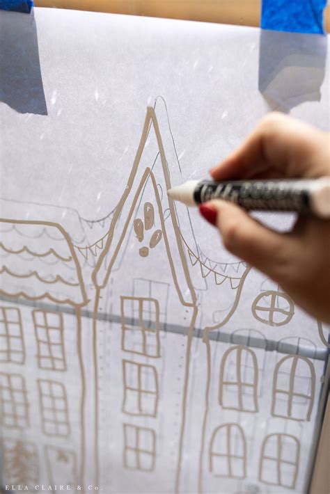 Free Printable Christmas Village Window Stencil | Free christmas ...