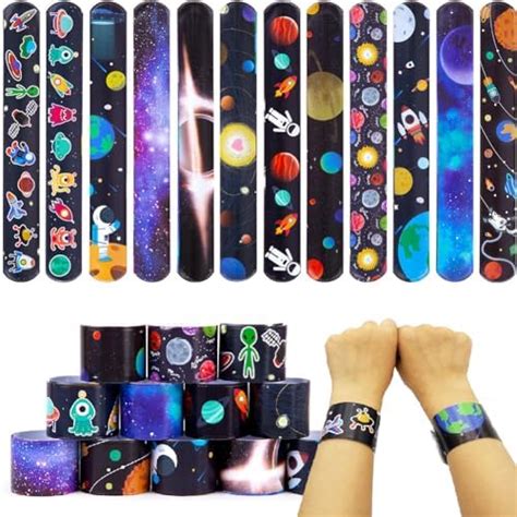 Buy Gozaqe Space theme Slap Bracelets Bands,Pack of 12,Slap Bracelet ...