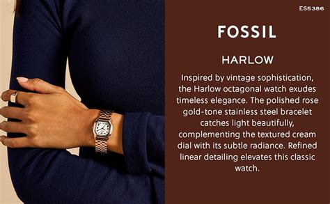Fossil Women's Harlow Pink Quartz Analog Stainless Steel Watch ES5386 ...