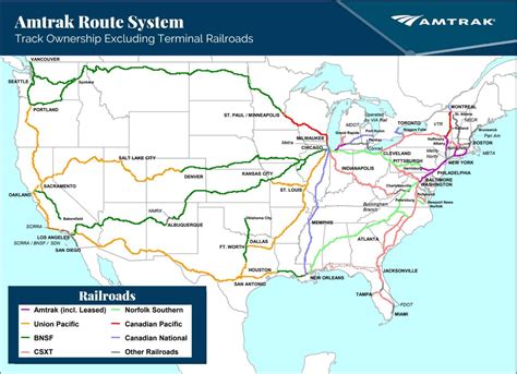 Ne us passenger train map