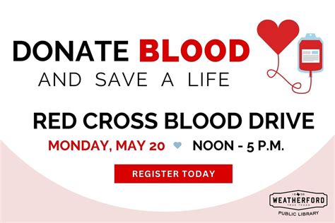 American Red Cross Blood Drive, Weatherford Public Library, 20 May 2024 ...