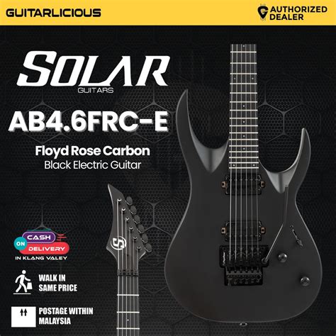 S by Solar AB4.6FRC Floyd Rose Carbon Black Electric Guitar – GUITARLICIOUS