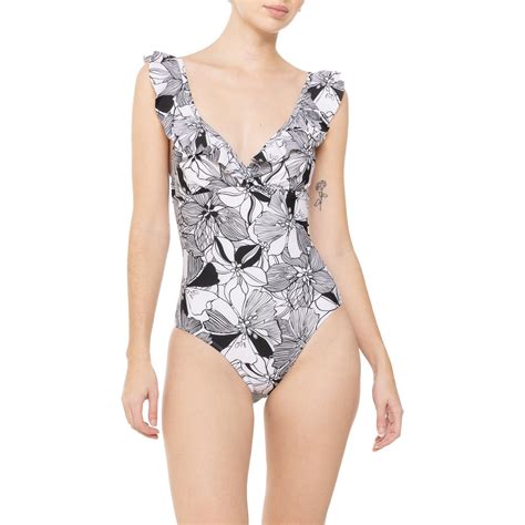 Stella Parker Line Floral Ruffle One-Piece Swimsuit - Save 73%