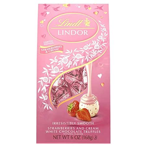 Lindt Lindor Strawberries and Cream White Chocolate Truffles, Limited ...