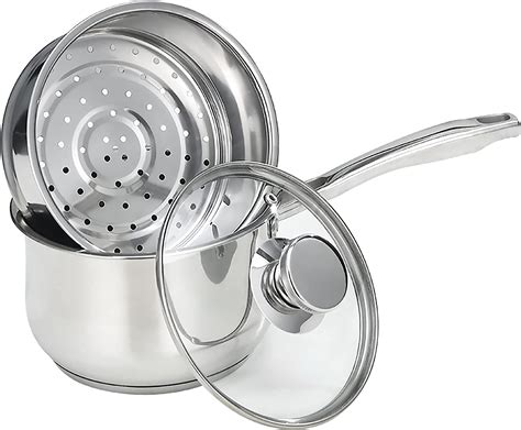 Angoily Stainless Steel Stock Pot with Steamer - Heavy Duty Food ...