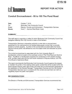 Fillable Online Encroachment Agreement at 95 - 105 The Pond Road ...