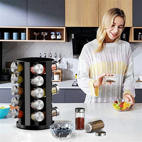 Buy Revolving Spice Rack, Spice Racks Organizer for Kitchen Cabinet ...