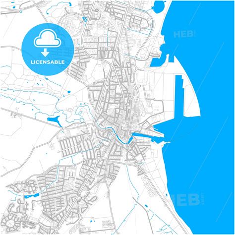 Køge Municipality, Denmark, city map with high resolution roads. - HEBSTREITS
