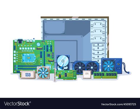 Vector Image of Computer System with Basic Components 的图像结果