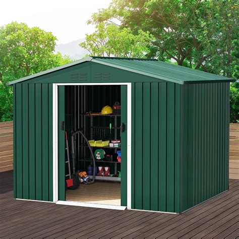 Buy DWVO 8x6 FT Outdoor Storage Shed, Large Metal Tool Sheds, Heavy ...