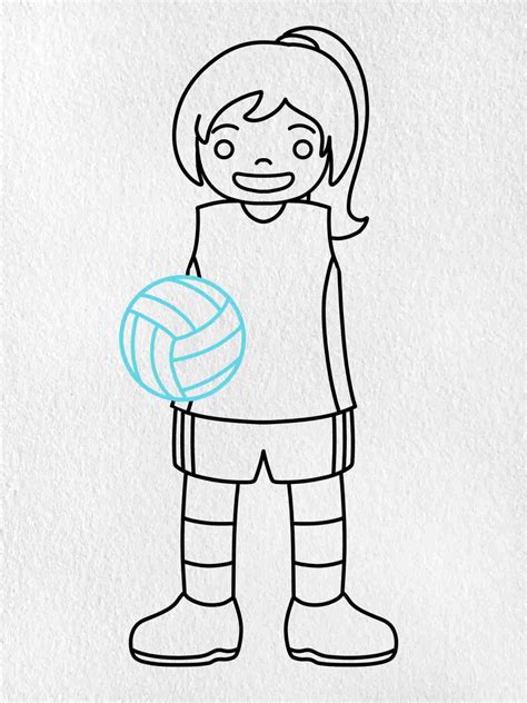 Playing Volleyball Easy Drawing at Laura Stanley blog