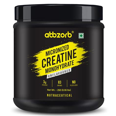 Abbzorb Micronised Creatine Monohydrate Powder for Adults, Unflavoured ...