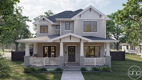 Craftsman Style 2 Story House Plan w/ Rear Garage
