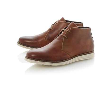 DUNE MENS CHRISTOFF - White Sole Leather Chukka Boot - tan | Dune Shoes ...