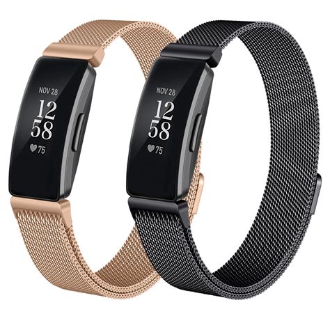 2 Pack Metal Band for Fitbit Inspire 2 Bands Women Men, Stainless Steel ...