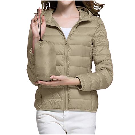 Turilly Women's Down Jacket Lightweight Hooded Lightweight Down Jacket ...