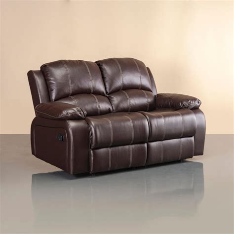 Buy Madrid Nxt Dark Brown Faux Leather Two Seater Recliner - 156cm from ...