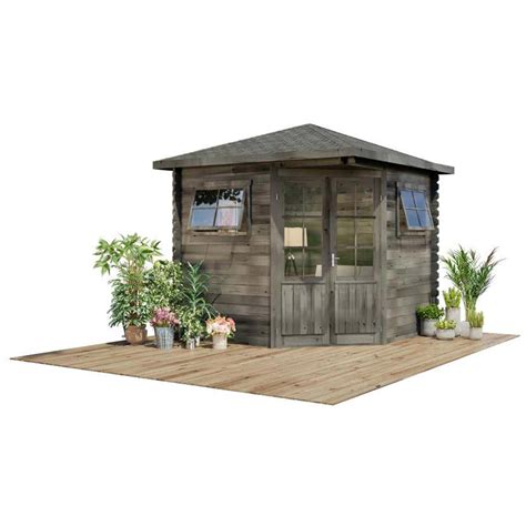 Alpholz Gartenhaus Sunny-B Holz Grau (HxBxT) 2,58 x 2,75 x 2,75 m