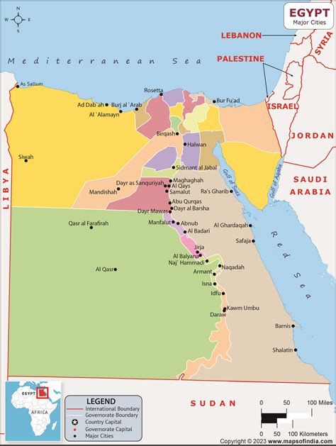 Map Of Egypt Detailed Map Of Egypt With All Regions And Main Cities