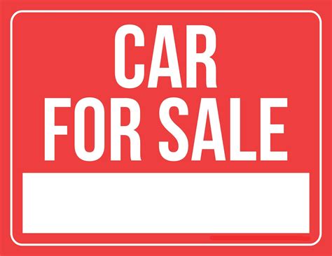 For Sale Car Sign Template - Templateworksheet.com