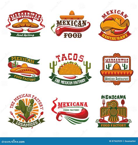 Mexican Cuisine Fast Food Restaurant Emblem Design Stock Vector ...