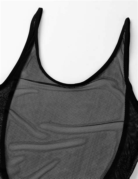 Women Fishnet See Through Swimwear High Cut One-piece Swimsuit Bodysuit ...