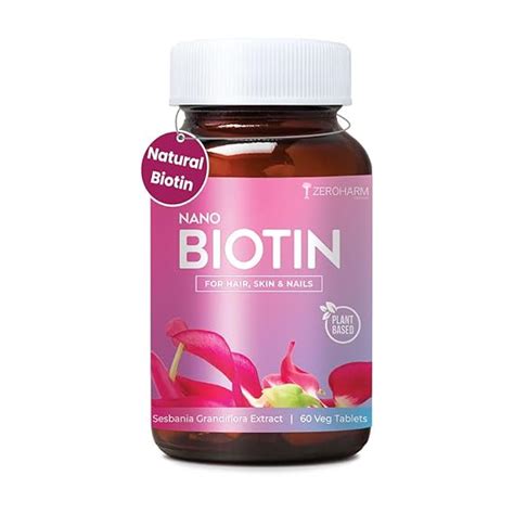 ZEROHARM Biotin Tablets for Hair Growth - Vitamin B7 from Sesbania ...