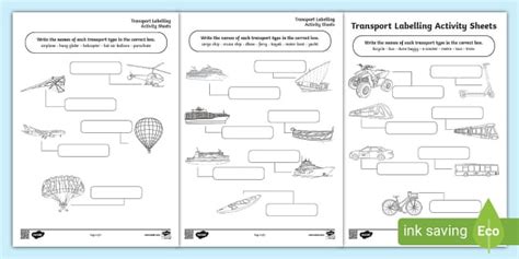 Transportation Labeling Worksheet 的图像结果