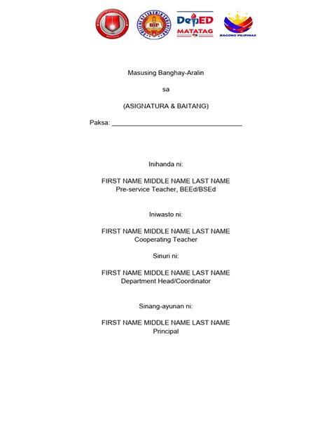 Image result for Lesson Exemplar Sample