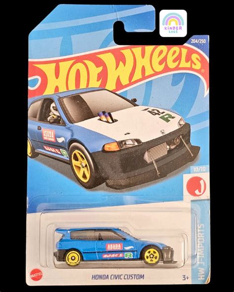 Hot Wheels Honda Civic Custom - Blue With Gold Wheels - Buy At Kinder Logs