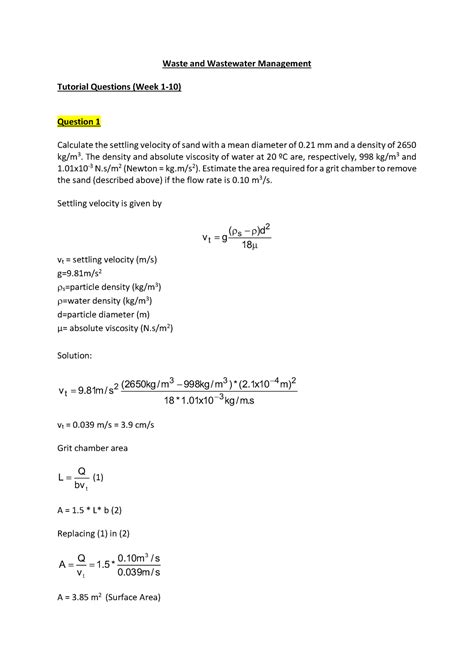 Image result for Wastewater Collection Math