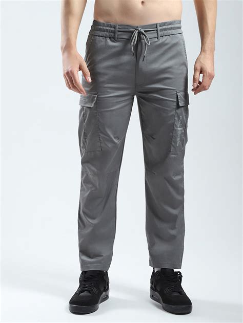 Buy Men Grey Solid Regular Fit Cargo Online in India - Monte Carlo