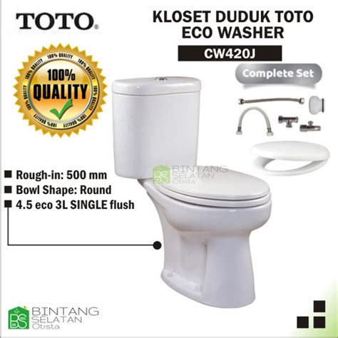 Jual CLOSET DUDUK / MONOBLOK TOTO CW 420 J TUTUP COVER TOILET TCW07 ECO ...