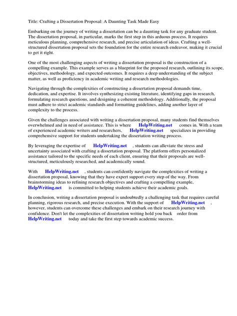 Image result for Dissertation Research Proposal Example