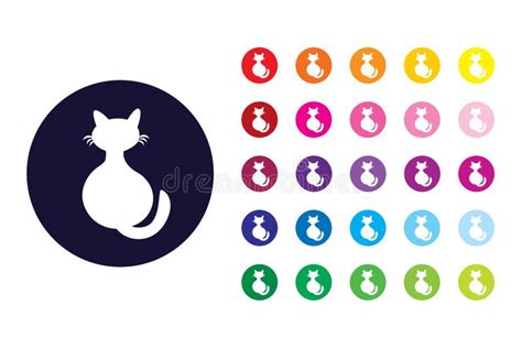 猫符号图标 猫颜色符号 库存例证. 插画 包括有 图标, 万维网, 向量, 设计, 圈子, 要素, 标记 - 179466103