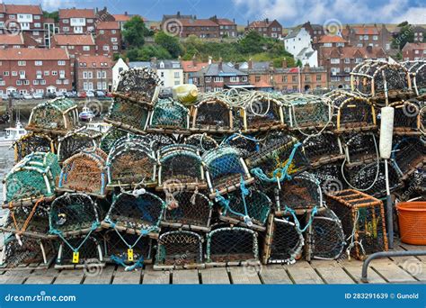 Lobster Traps on the Quay in Whitby, Yorkshire, Great Britain Stock ...