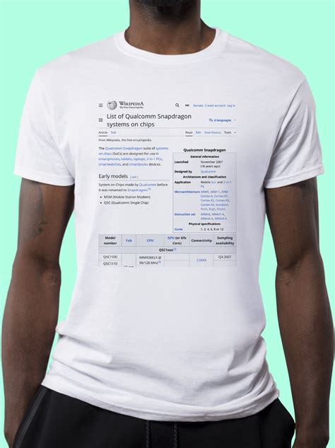 List of Qualcomm Snapdragon processors Wikipedia T-Shirt