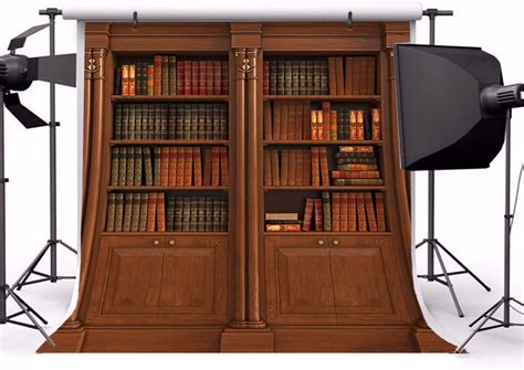 Buy Yeele 5x5ft Wooden Bookshelf Backdrop Library School Books ...