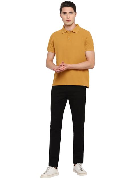Men's Polyester Polo T-Shirt - Mustard – American Crew Store